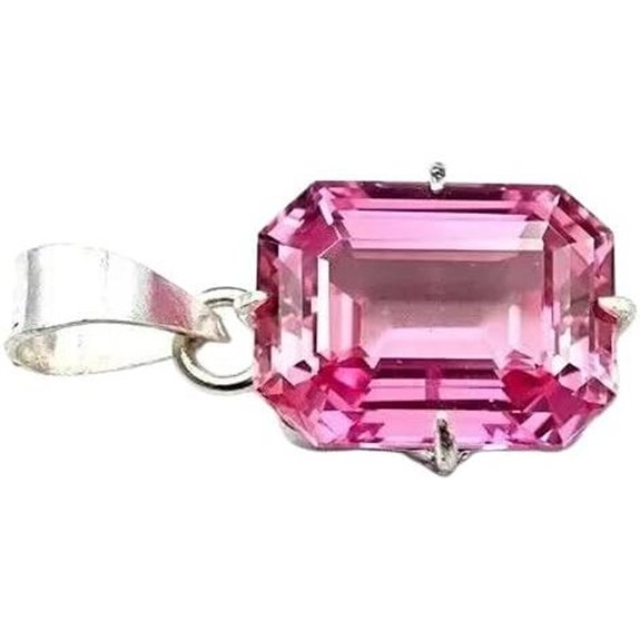 Natural Padparadscha Sapphire Pendant in Silver