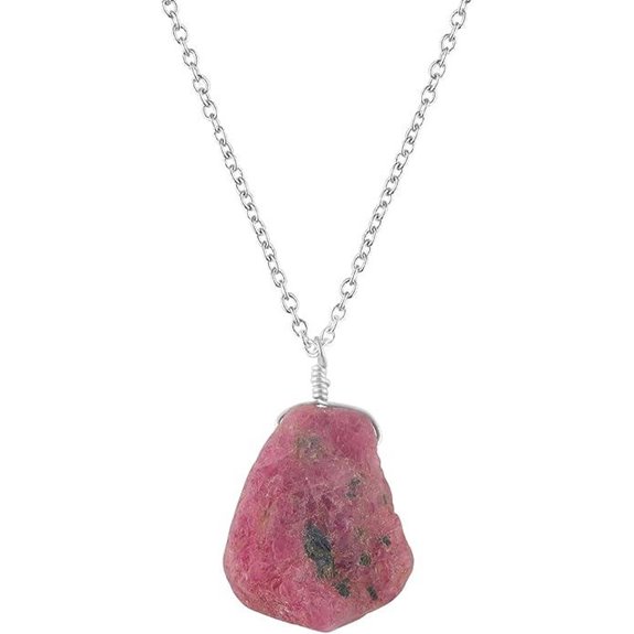 Raw Gemstone Necklace Silver