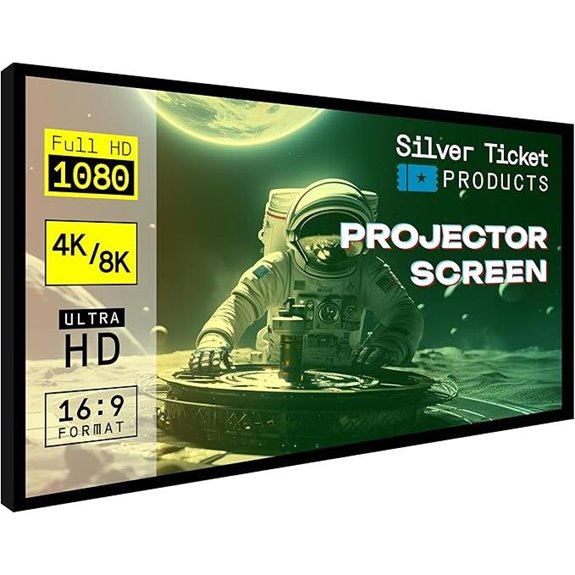 Silver Ticket STR Series 92 Fixed Frame 4K/8K Projection Screen