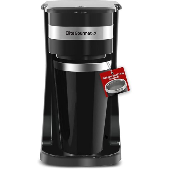 Elite Gourmet Single-Serve Coffee Maker with Travel Mug