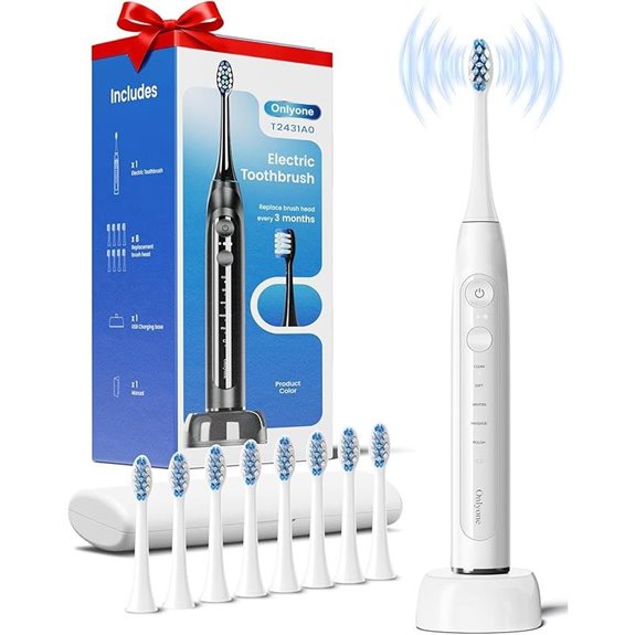Onlyone Sonic Electric Toothbrush with 8 Heads