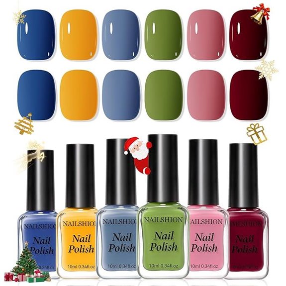 Winter Nail Polish Set with 6 Colors for Women