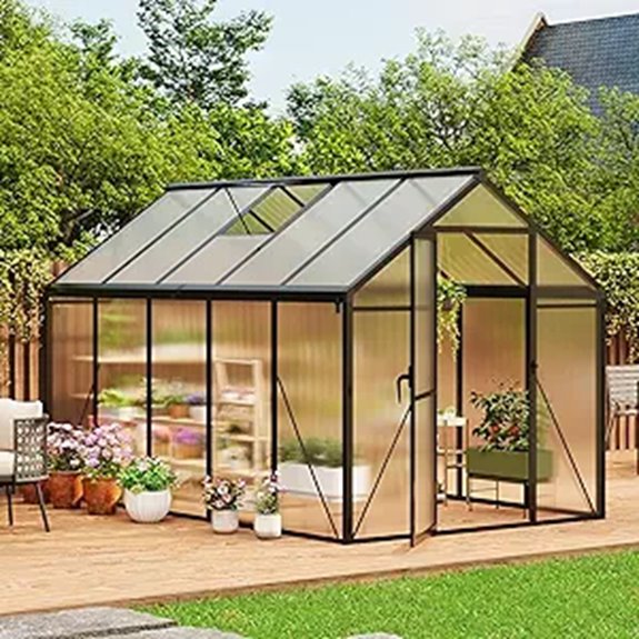 6 x 10 ft Greenhouse with Aluminum Frame and Vent