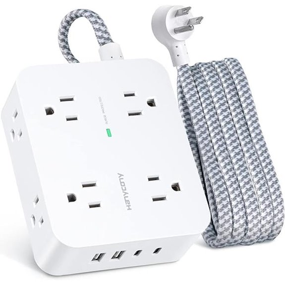 6Ft Surge Protector Power Strip with USB-C