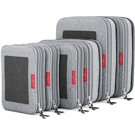 LeanTravel Compression Packing Cubes (6-Pack Grey)