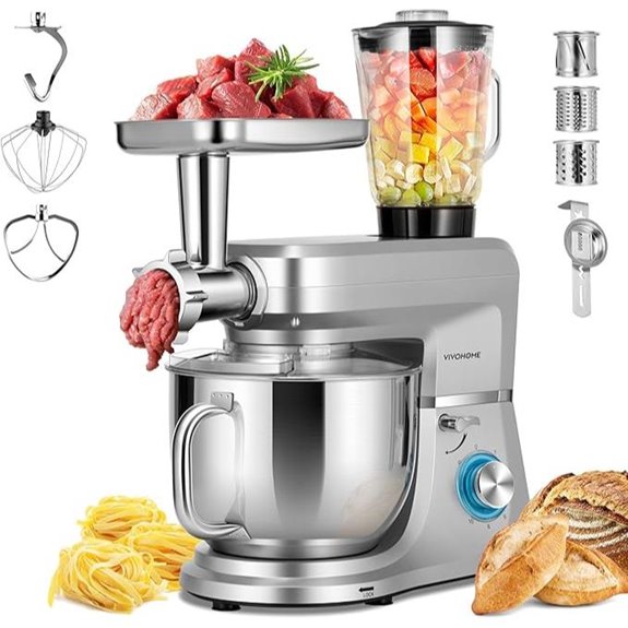 VIVOHOME 6-in-1 Stand Mixer with Attachments