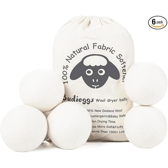 Organic Wool Dryer Balls 6-Pack for Soft Fluffy Laundry