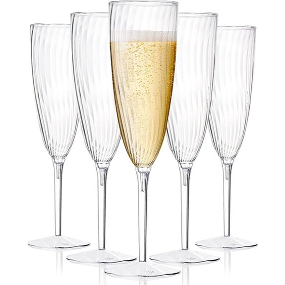 6 Oz Clear Plastic Champagne Glasses (16 Pack)