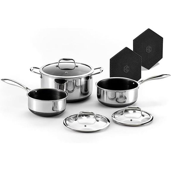 HexClad 6-Piece Nonstick Pot Set with Lids