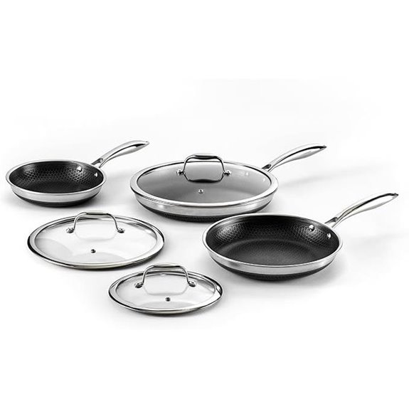 HexClad 6-Piece Nonstick Fry Pan Set with Lids