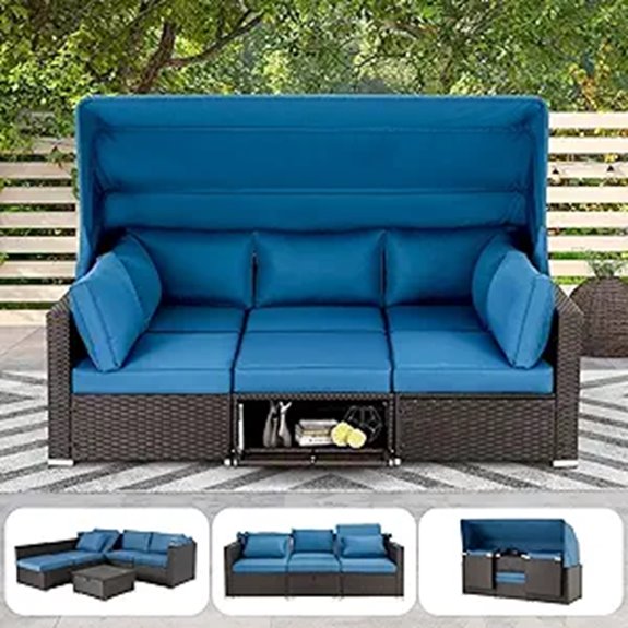 HOMREST 6-Piece Patio Rattan Furniture Set