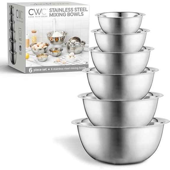 Color Stainless Steel Mixing Bowls Set (6 Pieces)