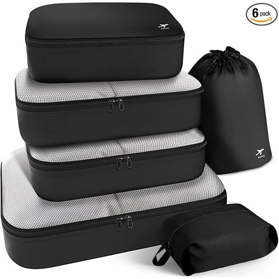 HOTOR Packing Cubes for Suitcases (6 Pieces)