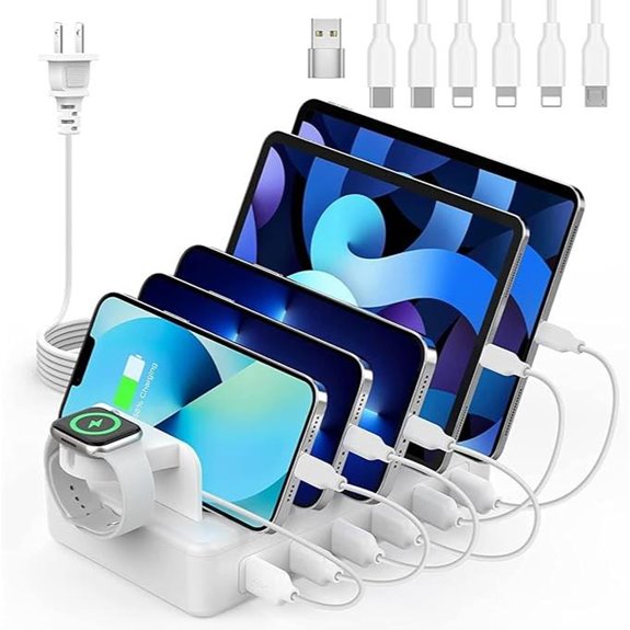 Creative 6-Port 50W Charging Station with Cables