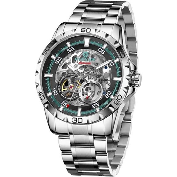 Automatic Mechanical Men’s Watch with Skeleton Dial