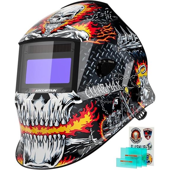 ARCCAPTAIN Auto Darkening Welding Helmet Skeleton Knight