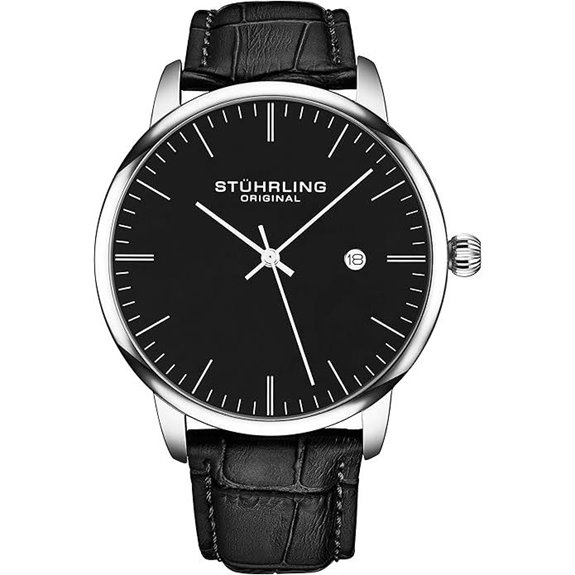 Stuhrling Men’s 40mm Slim Black Dial Dress Watch
