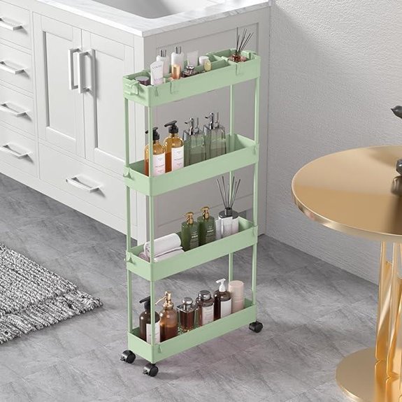 SPACELEAD 4-Tier Slim Rolling Storage Cart