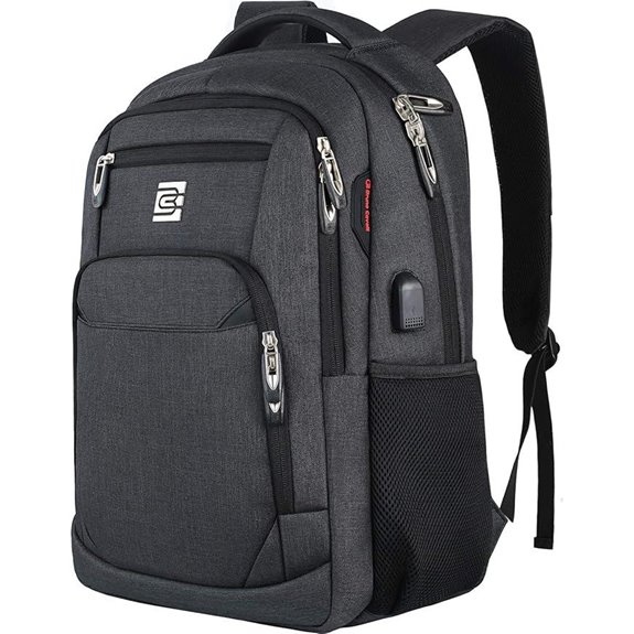 Slim Water-Resistant Laptop Backpack with USB Charging