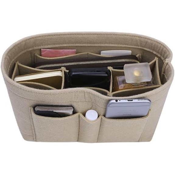 ZTUJO Felt Purse Organizer Insert (Small Beige)