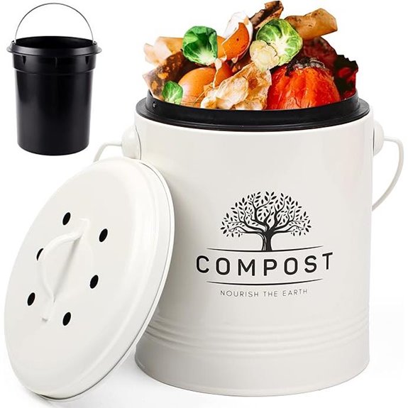 Perfnique 1.3 Gallon Countertop Compost Bin with Lid