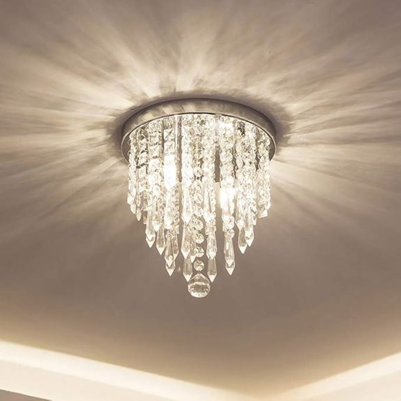 Mini Crystal Chandelier Flush Mount Ceiling Light