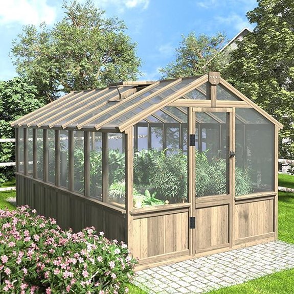 Greenhouse 8x16 ft with Polycarbonate Panels and Vents