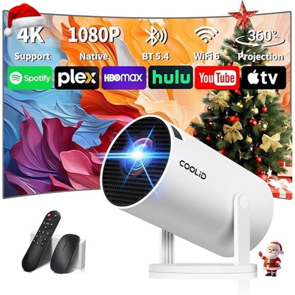 Mini 4K WiFi Bluetooth Portable Projector