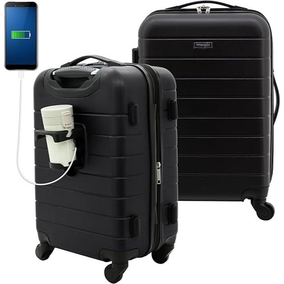 Wrangler 20 Smart Spinner Carry-On Luggage With Usb Charging Port