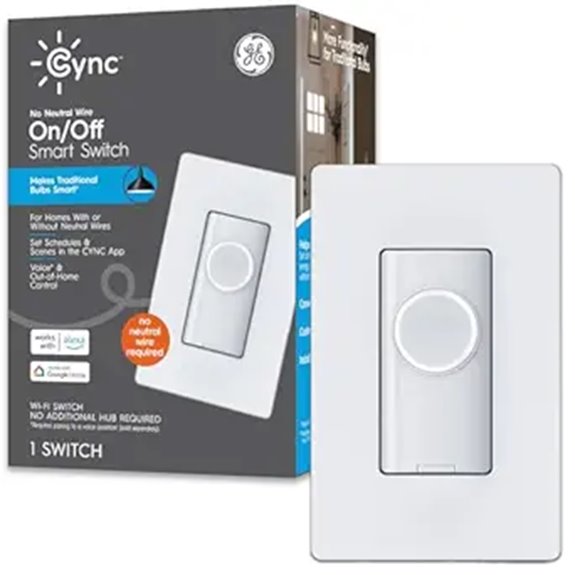 GE CYNC No Neutral Smart Light Switch WiFi Alexa & Google