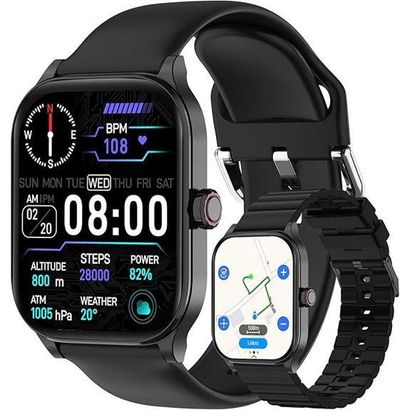 Smartwatch with Call Heart Rate GPS for Android & iPhone