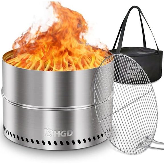 HGD 19.5 Smokeless Firepit with Grill and Bag