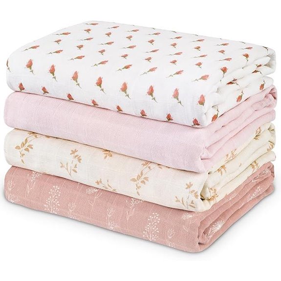 Muslin Swaddle Blankets for Newborns (4-Pack)