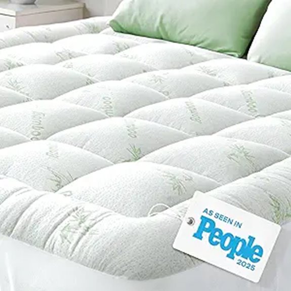 Ultra Soft Bamboo Mattress Topper for Cooling and Relief
