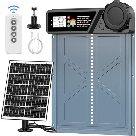 Large Solar Automatic Chicken Coop Door with Sensors