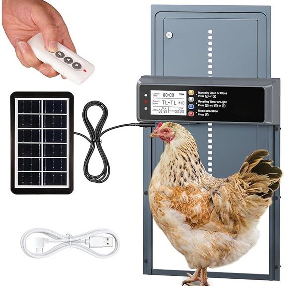 Solar-Powered Automatic Chicken Coop Door with Remote