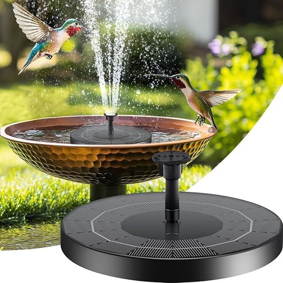Solar Bird Bath Fountain Pump with 8 Nozzles