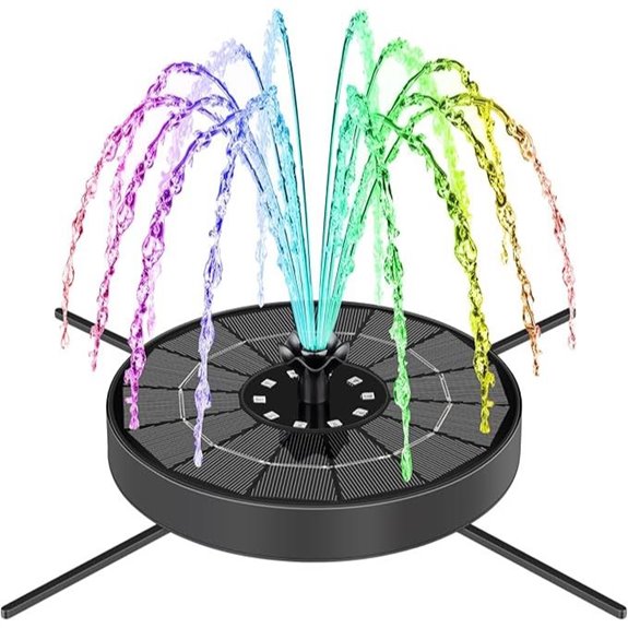 Solar Fountain Pump with LED Lights and Nozzles