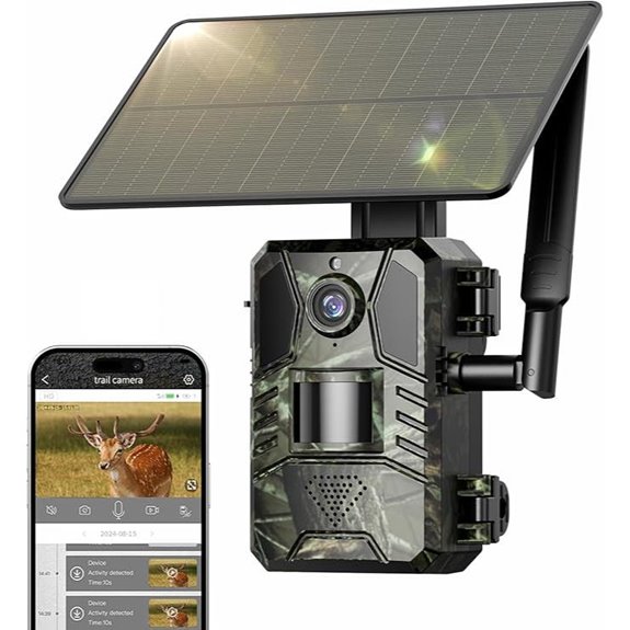Cellular Trail Camera with Solar Panel and Night Vision