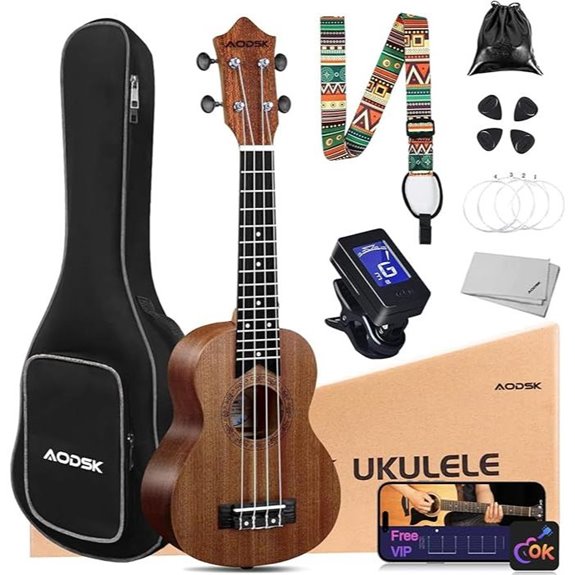 AODSK Soprano Ukulele Kit with Accessories