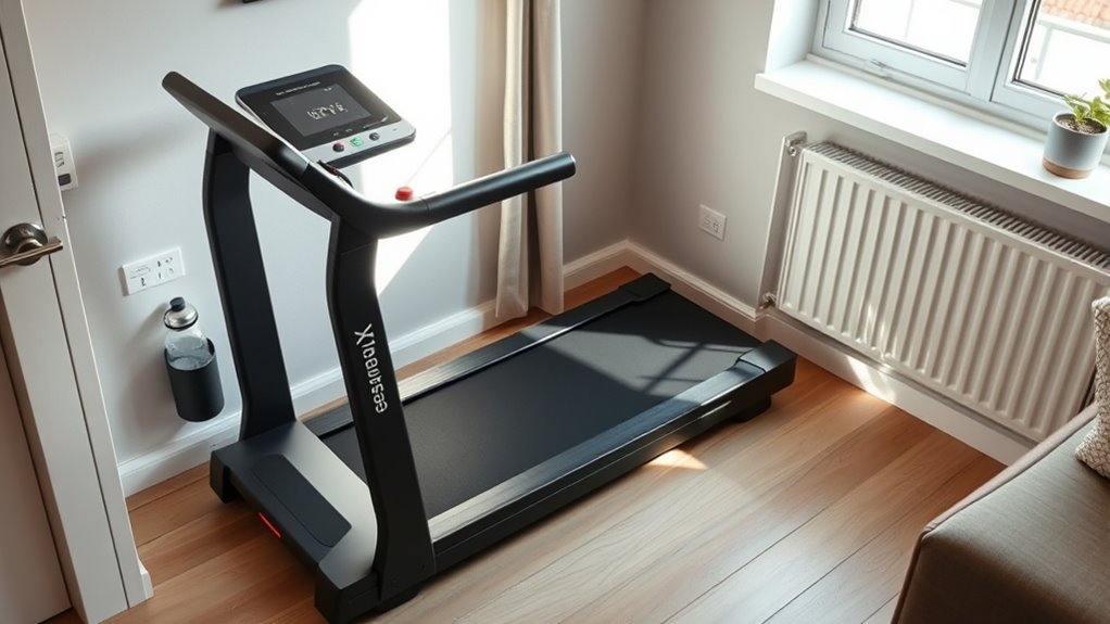 space saving quiet adjustable treadmill