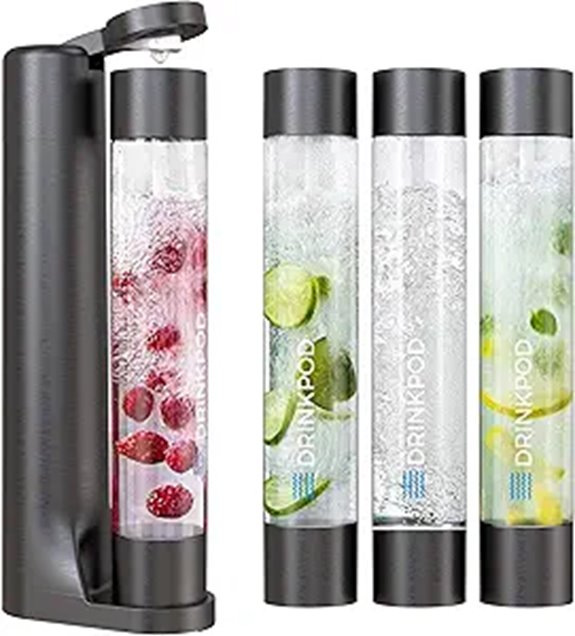 Fizzpod Sparkling Water Maker with Bottles and Infuser