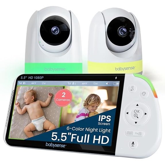 Babysense 5.5 Split Screen Baby Monitor with Cameras