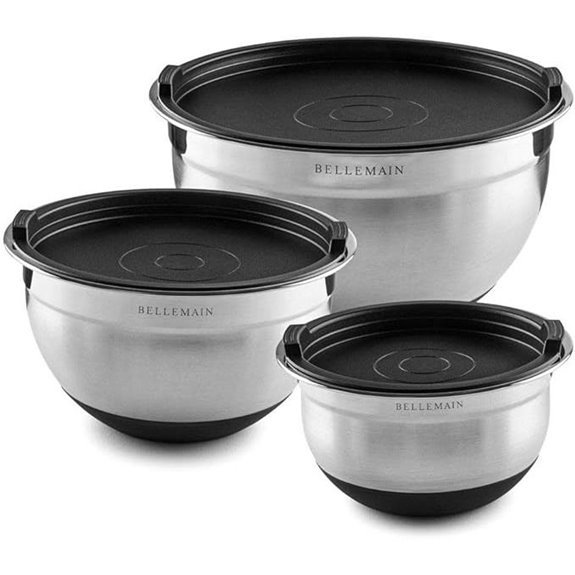 Bellemain Stainless Steel Mixing Bowls with Lids (3-Pack)