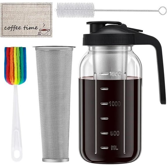 Cold Brew Coffee Maker with Stainless Steel Filter