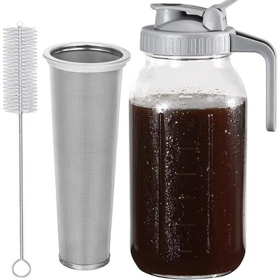 Cold Brew Coffee Maker Pitcher with Stainless Steel Filter