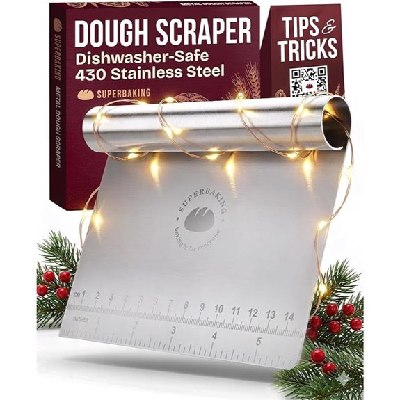 Superbaking Dough Scraper - Stainless Steel Bench Tool