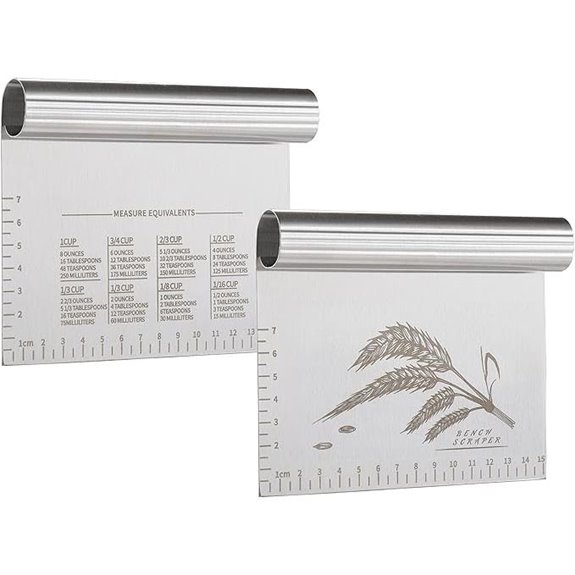 OLULU Stainless Steel Dough Bench Scraper (2 Pack)