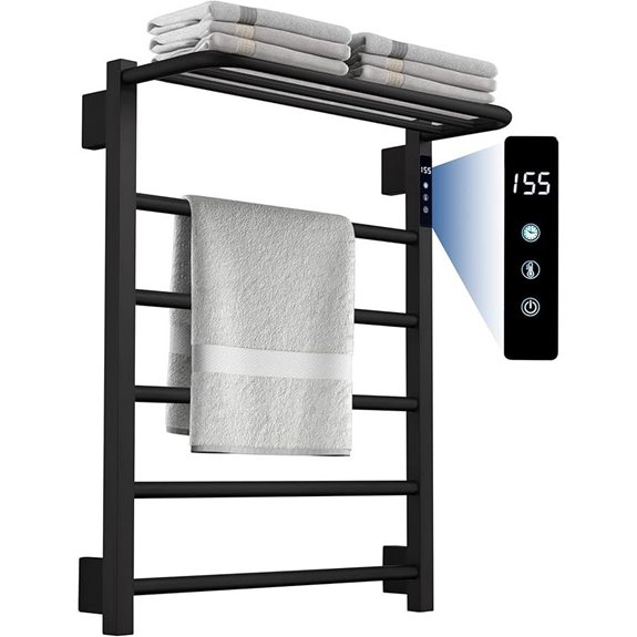 Heated Towel Rack with Timer Stainless Steel Wall Mount