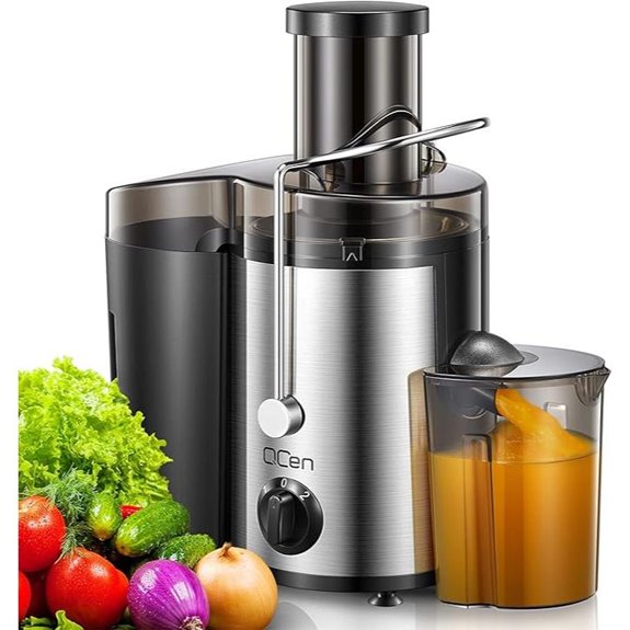 Qcen 500W Stainless Steel Juicer with Wide Mouth